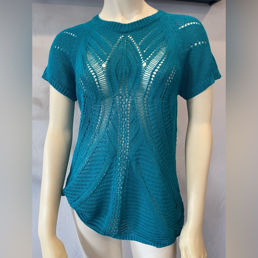 Turquoise regal Crochet Top size M
